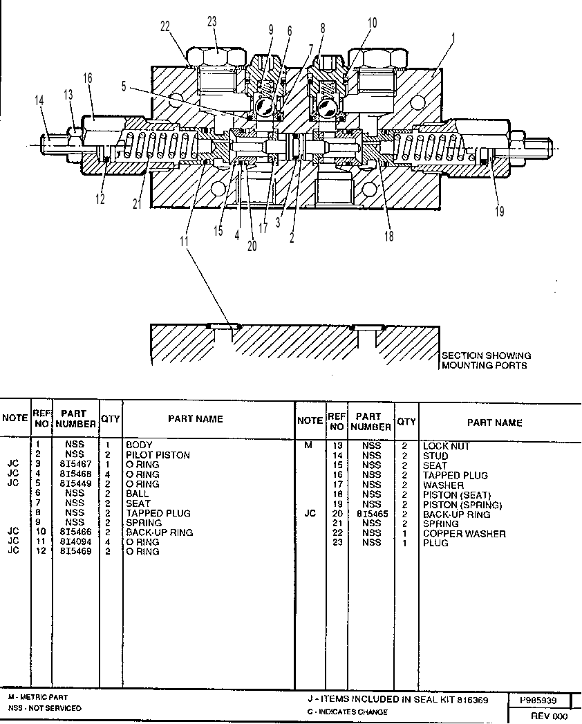 DUAL OVERCENTRE VALVE GROUP 0985939 CAT