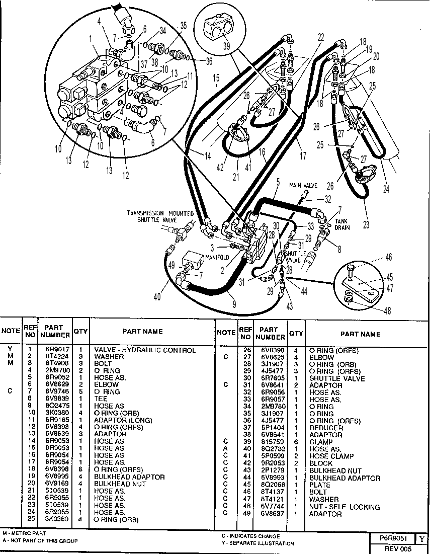 HYDRAULIC PIPING GROUP - OUTRIGGERS 6R9051 CAT