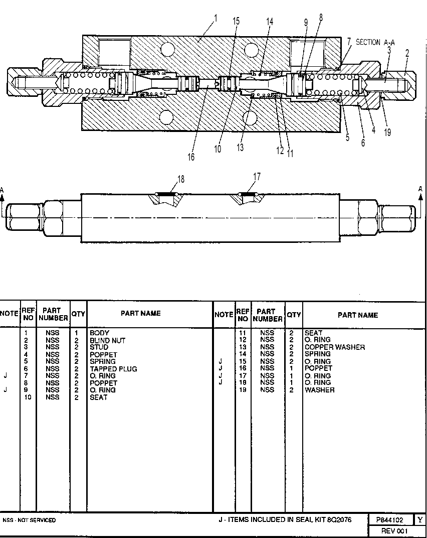 DUAL OVERCENTRE VALVE GROUP 0844102 CAT