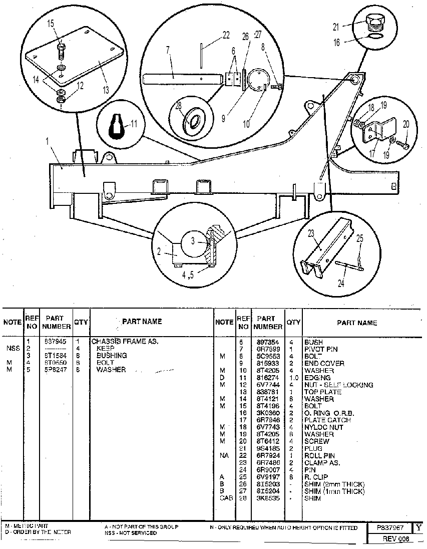 CHASSIS FRAME GROUP 0837967 CAT