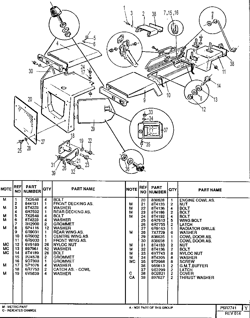 ENGINE COWL AND PLATFORM GROUP 6R7741 CAT