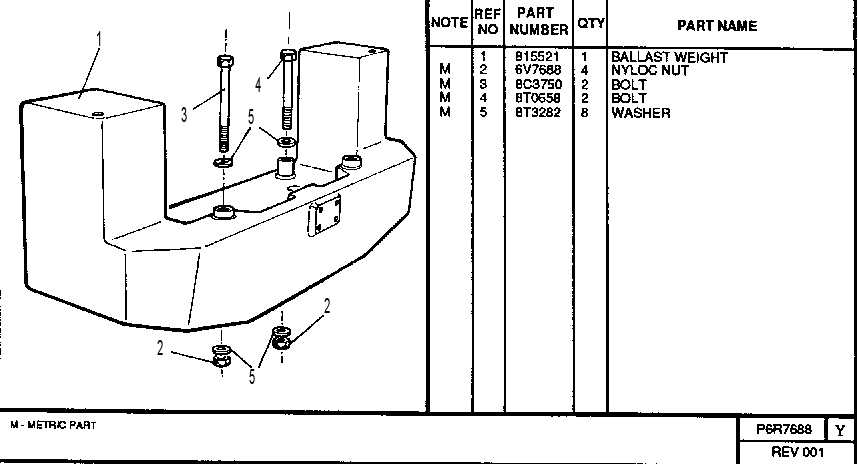 BALLAST WEIGHT GROUP 6R7688 CAT