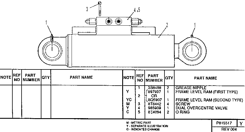 FRAME LEVEL RAM GROUP 0815517 CAT