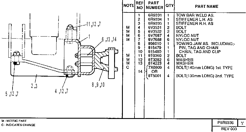 TOWING HOOK GROUP 6R9336 CAT