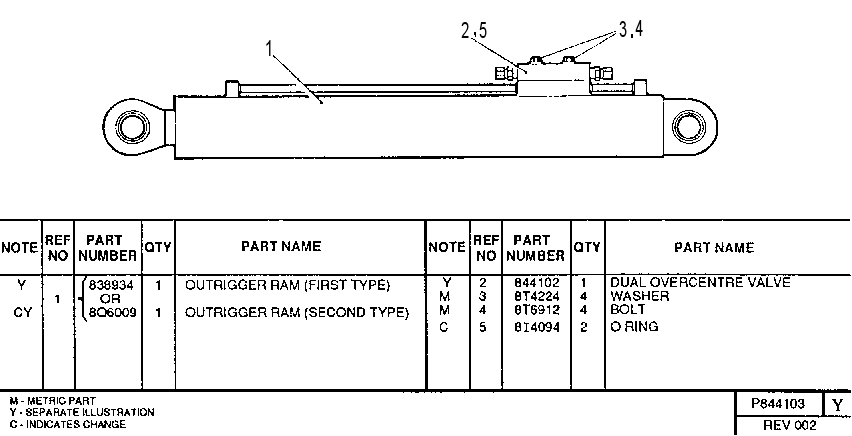 OUTRIGGER RAM GROUP 0844103 CAT