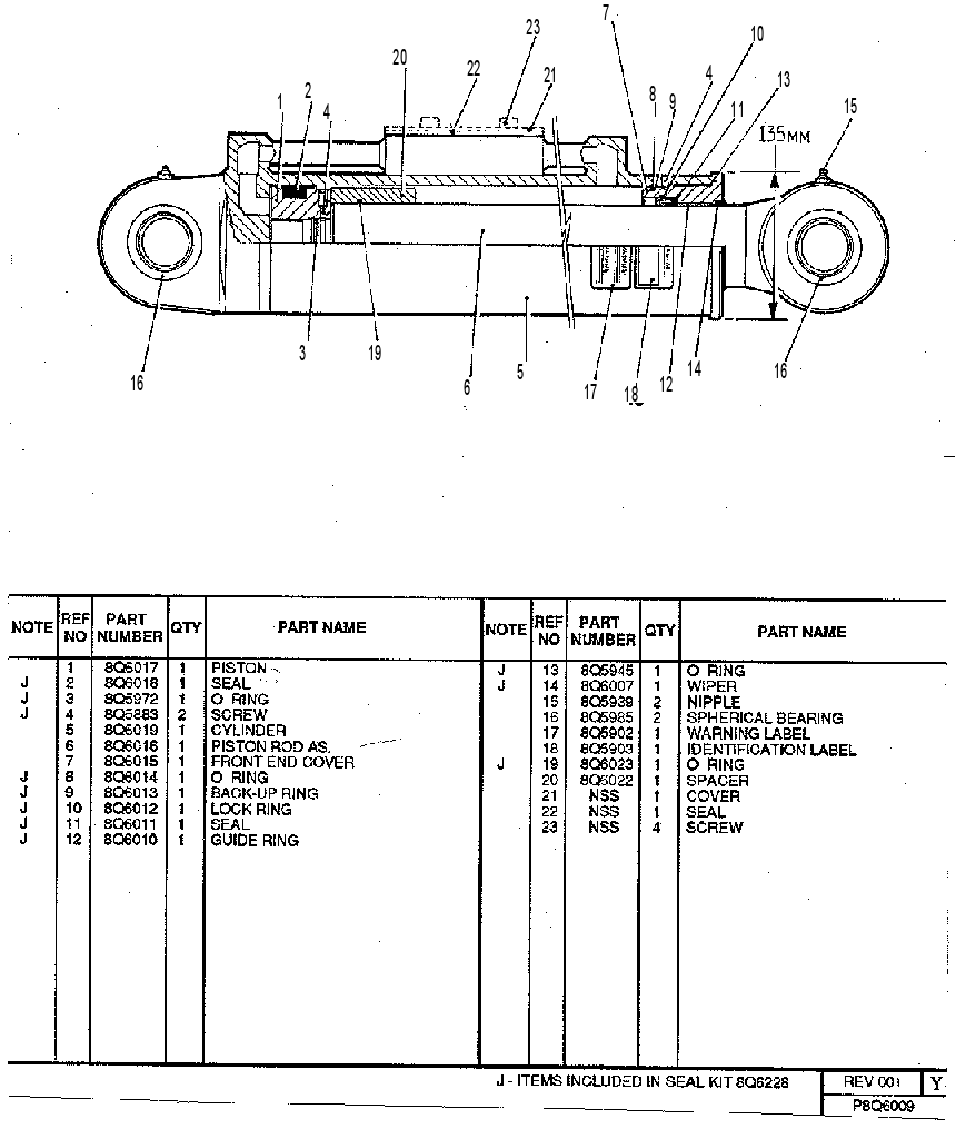 OUTRIGGER RAM GROUP 8Q6009 CAT