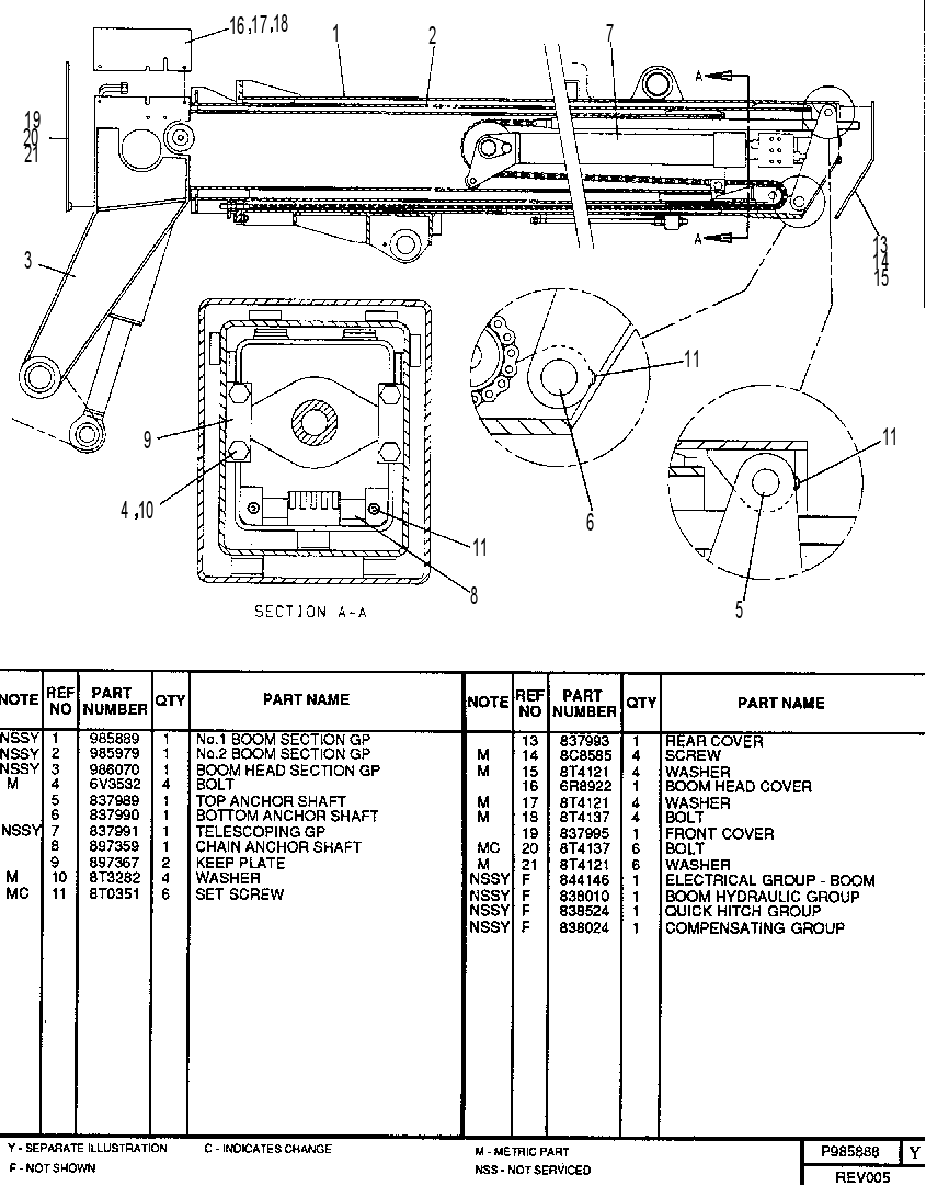 3-SECTION BOOM GRP 0985888 CAT