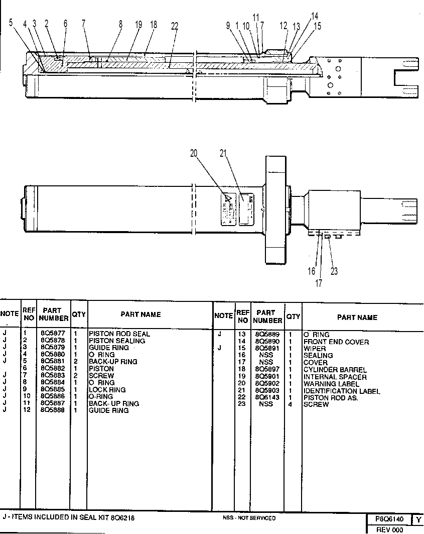 TELESCOPING CYLINDER 8Q6140 CAT