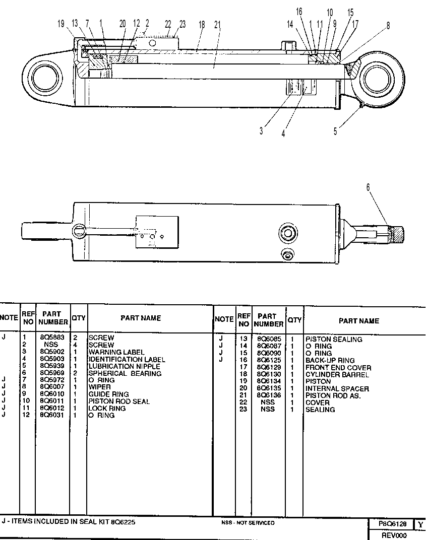 FORK LEVEL CYLINDER 8Q6128 CAT