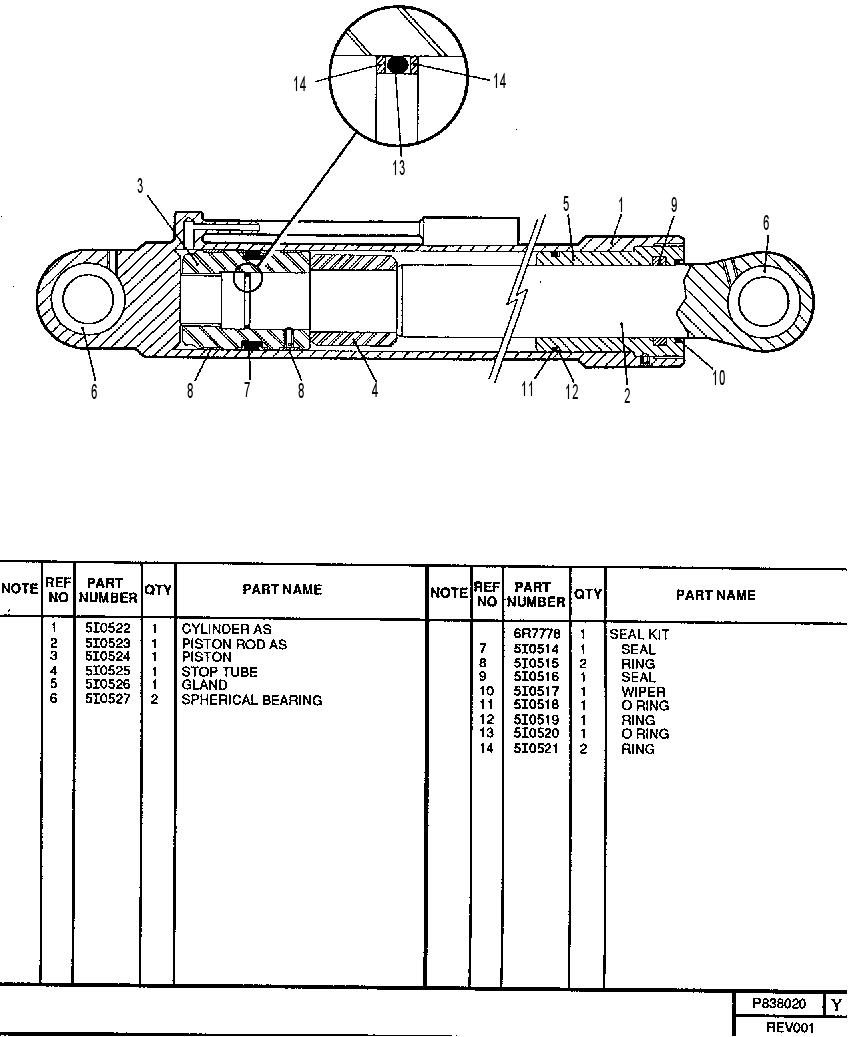BOOM RAISE RAM GROUP 0838020 CAT
