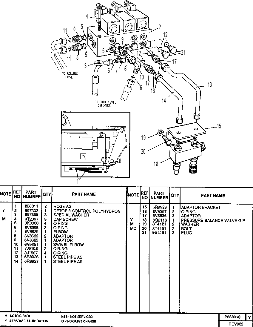 BOOM HYDRAULIC GROUP 0838010 CAT