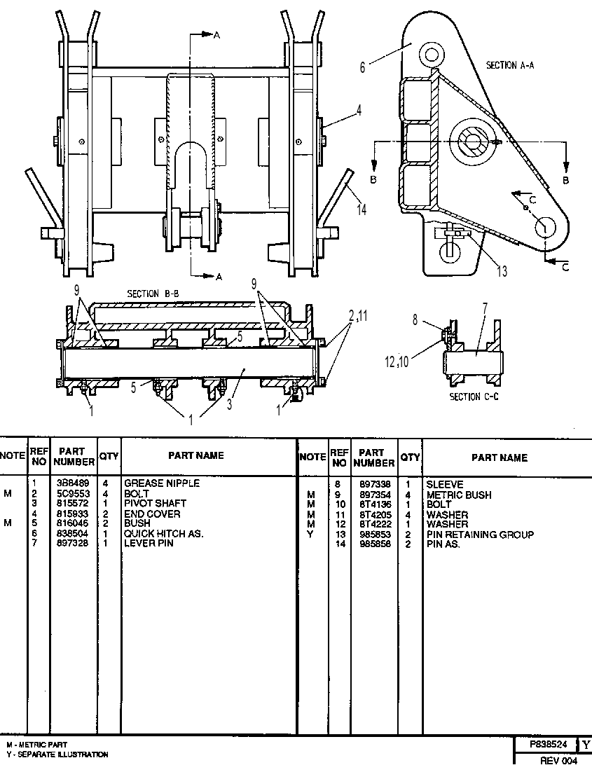 QUICK HITCH GROUP 0838524 CAT