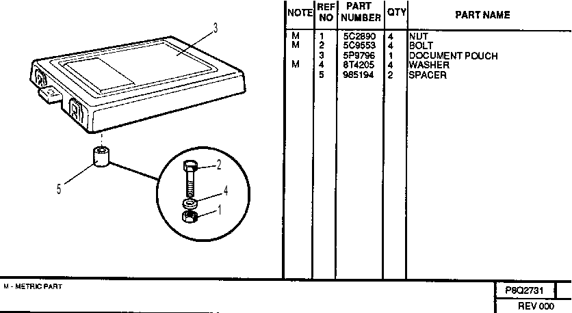 DOCUMENT POUCH GROUP 8Q2731 CAT
