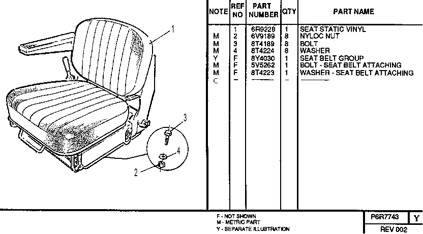 Сиденье 6R7743 CAT