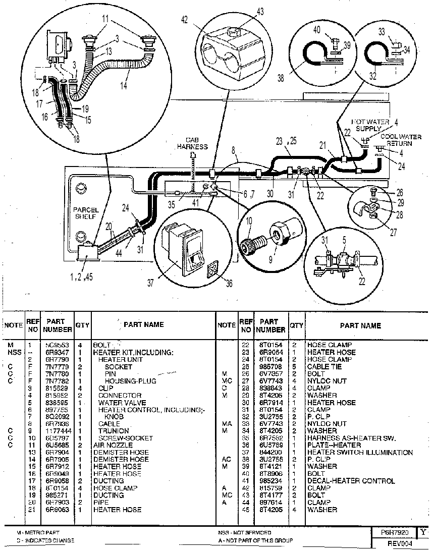 CAB HEATER GROUP 6R7920 CAT