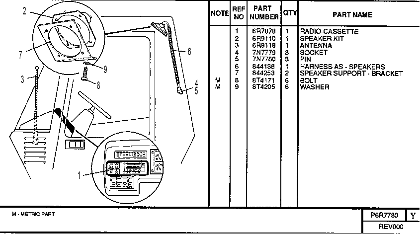 RADIO/CASSETTE GROUP 6R7730 CAT