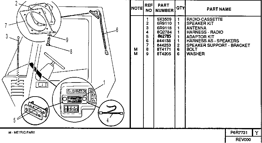 RADIO/CASSETTE GROUP 6R7731 CAT