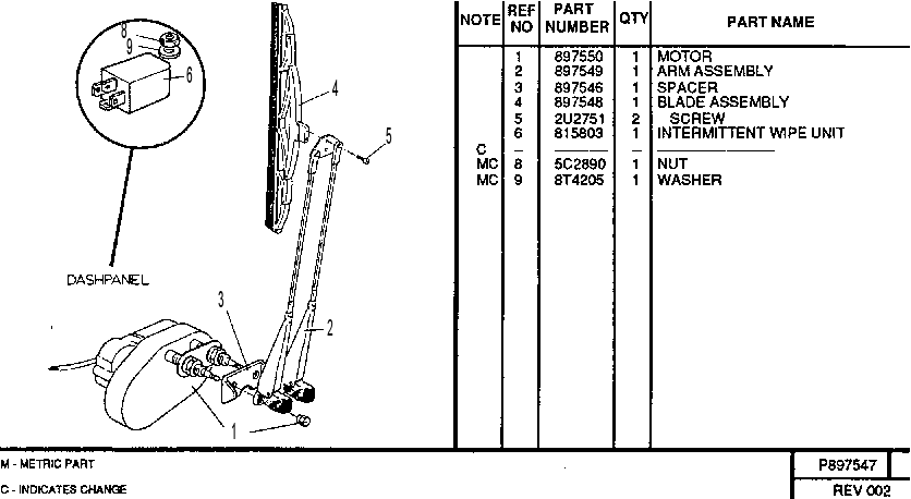 WINDSCREEN WIPER GROUP 0897547 CAT
