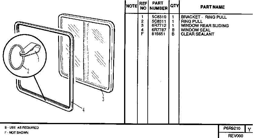 REAR WINDOW GROUP 6R9210 CAT