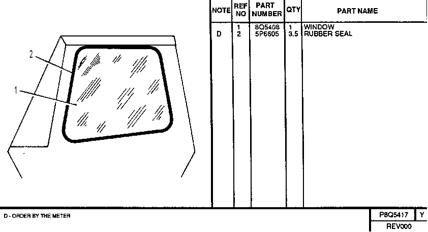 SIDE WINDOW AS. 8Q5417 CAT