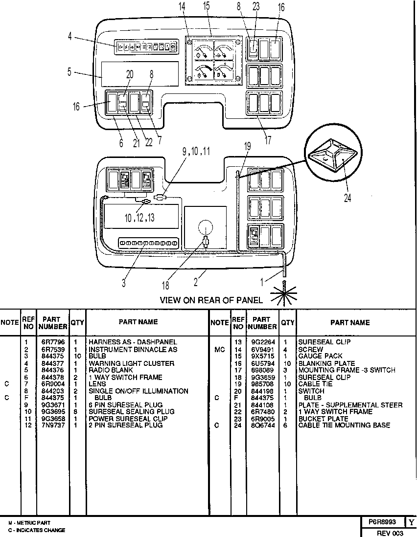 ELECTRICAL GROUP - DASHPANEL 6R8993 CAT