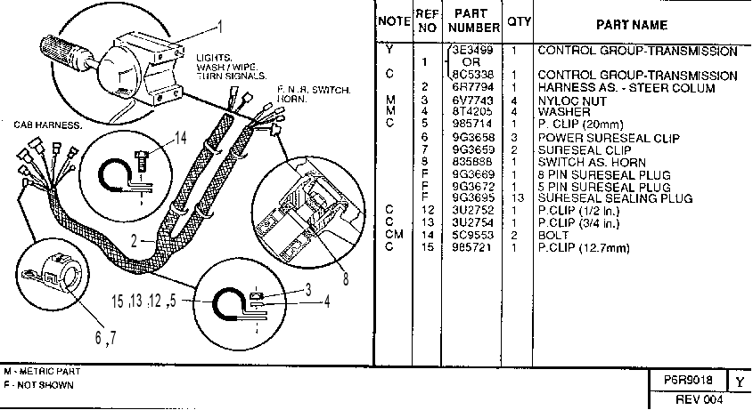ELECTRICAL GROUP - STEERING COLUMN 6R9018 CAT