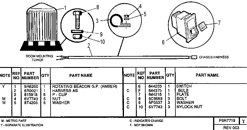 ROTATING BEACON GROUP 6R7719 CAT