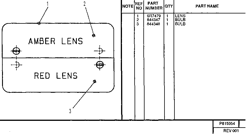 STOP / TAIL / DIRECTION LAMP 0815954 CAT
