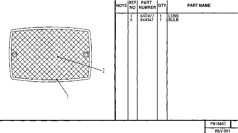 REVERSING LAMP GROUP 0815957 CAT