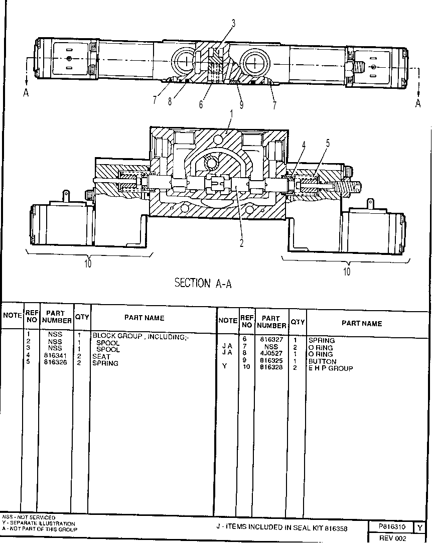 SPOOL SECTION GROUP - FORKS 0816310 CAT