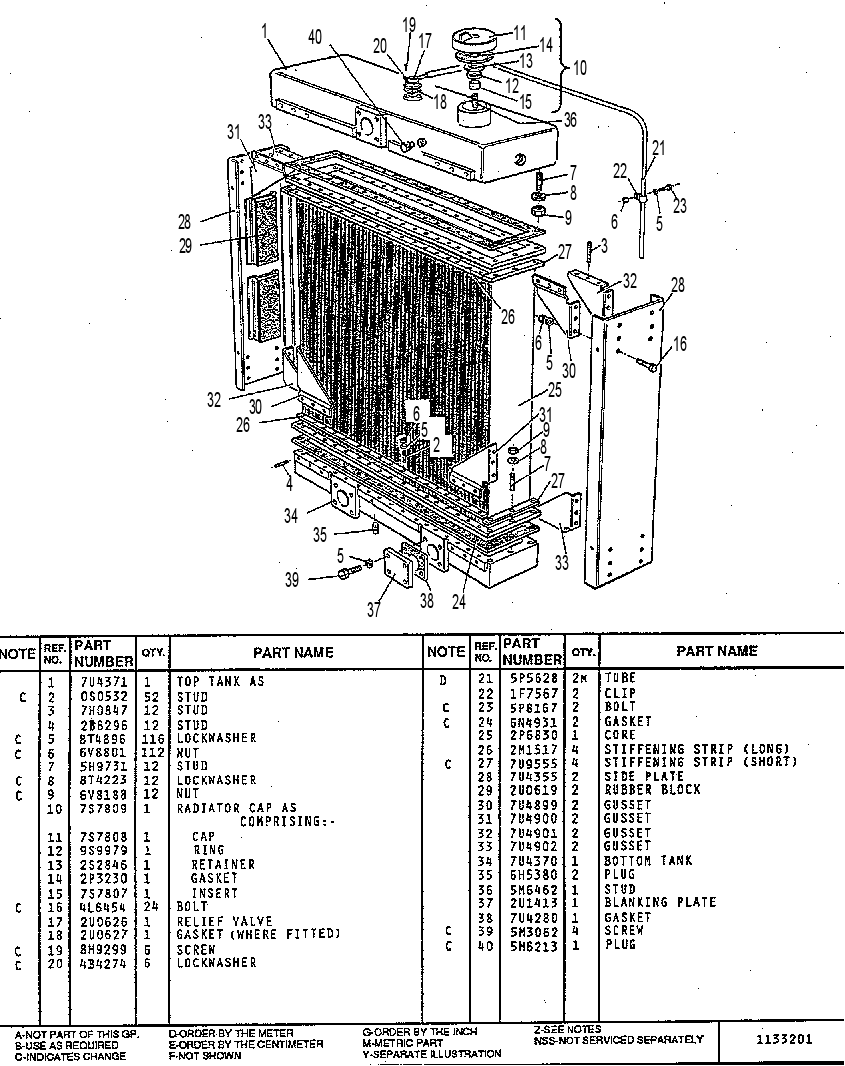 RADIATOR GP. 7U4356 CAT