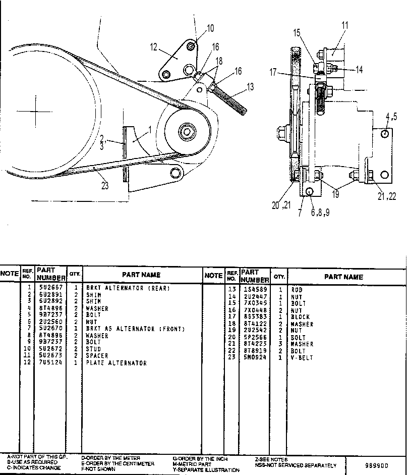 MOUNTING GP - ALTERNATOR 7U5437 CAT