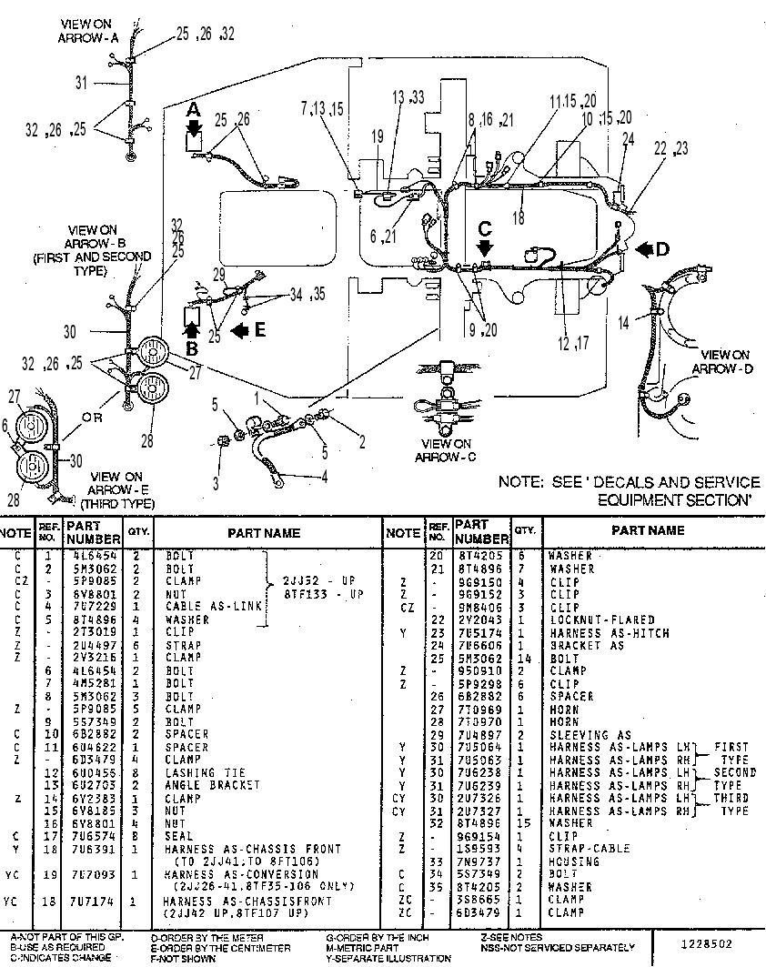 Проводка освещения 7U3822 CAT