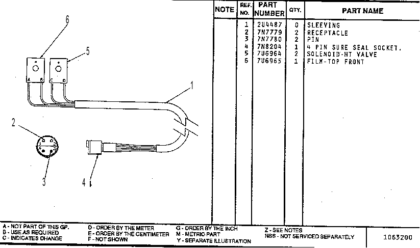 SOLENOID HARNESS ASSEMBLY 7U6395 CAT