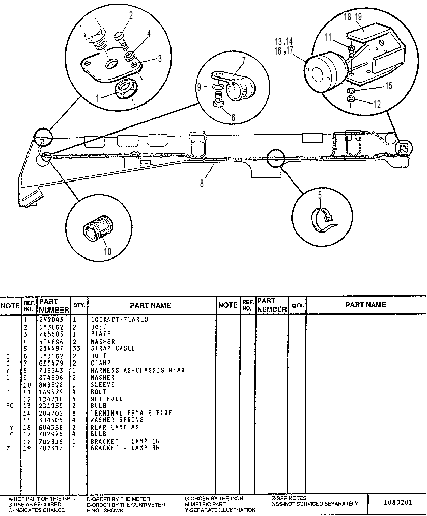 Проводка освещения 7U3825 CAT