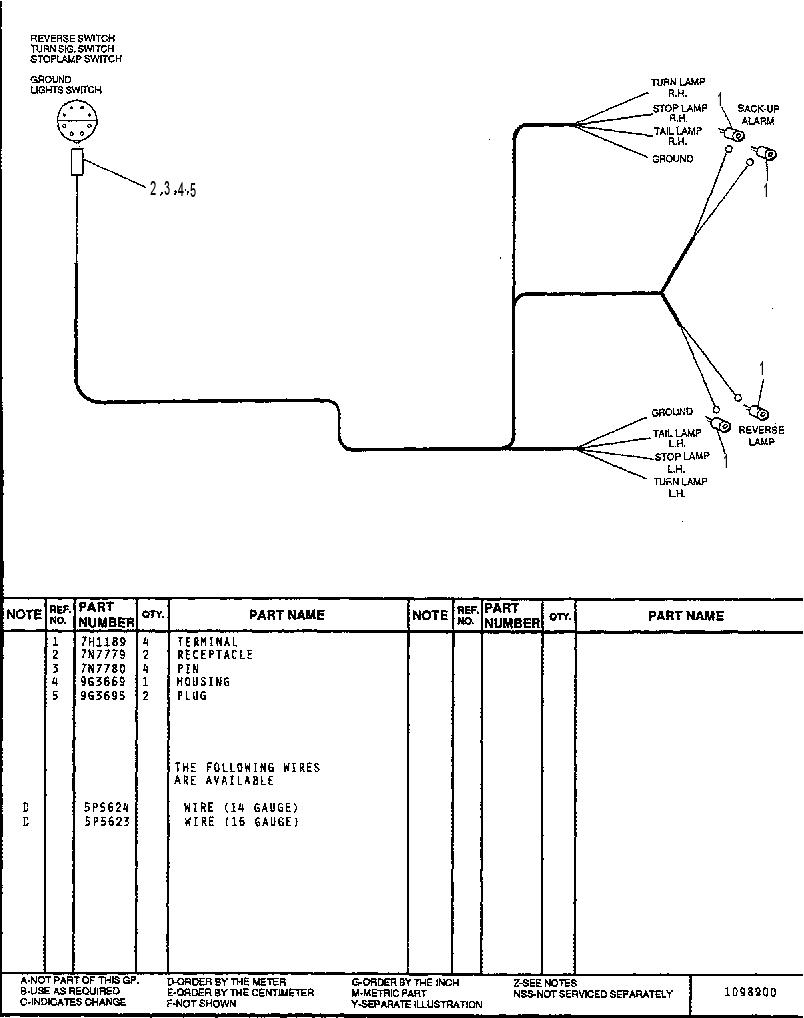 REAR CHASSIS HARNESS ASSEMBLY 7U7701 CAT