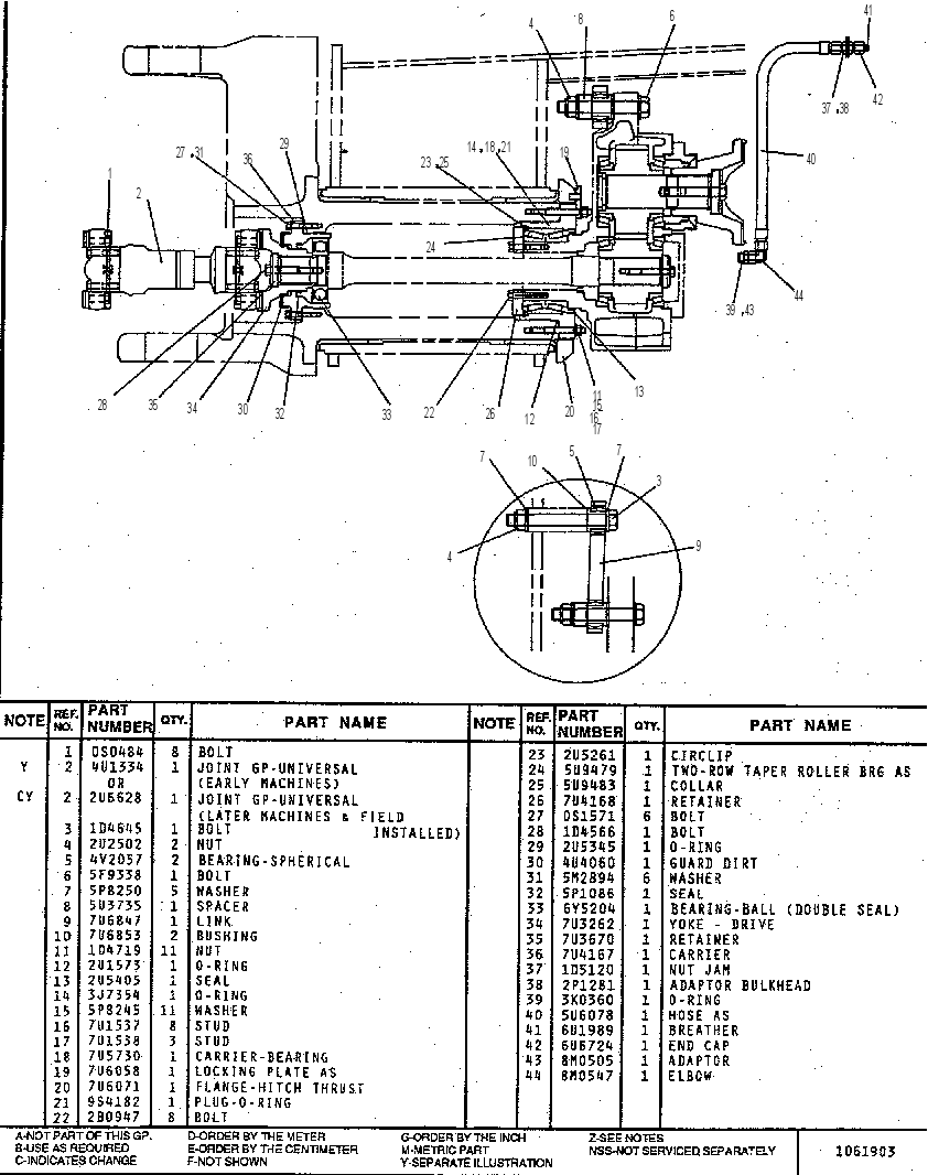 SHAFT GP-DRIVE HITCH 7U4641 CAT