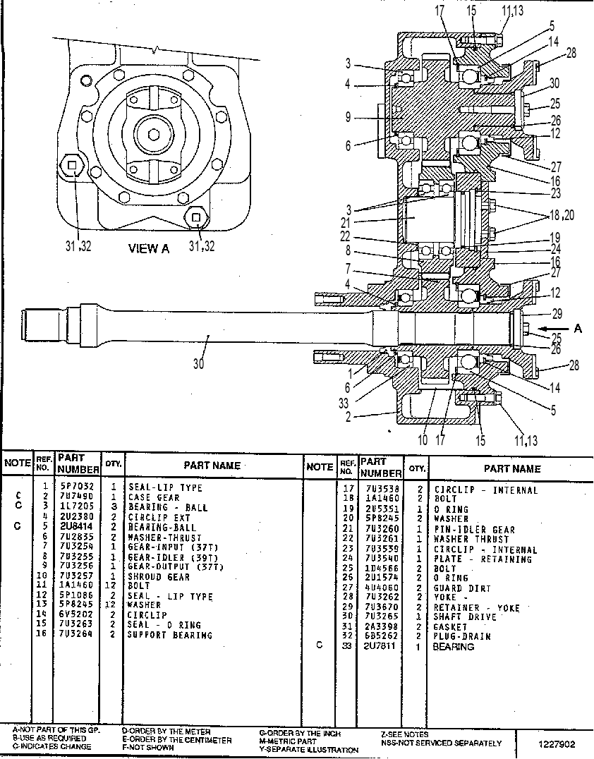 TRANSFER GEAR GP 7U6050 CAT