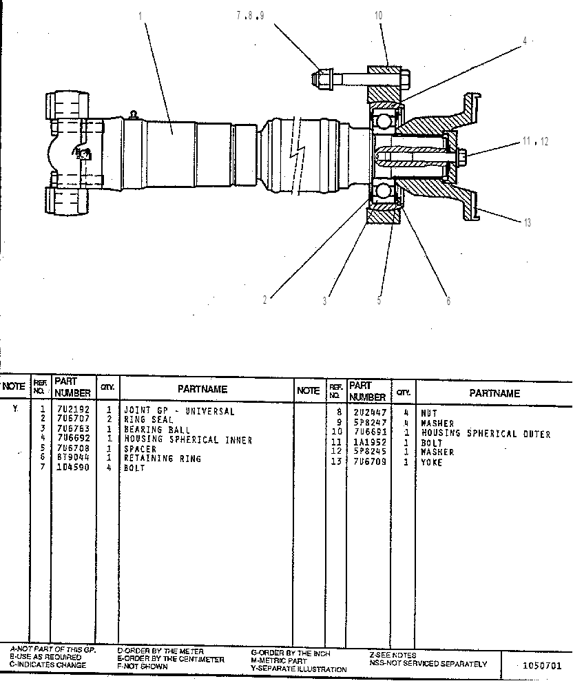DRIVESHAFT GP. 7U6710 CAT