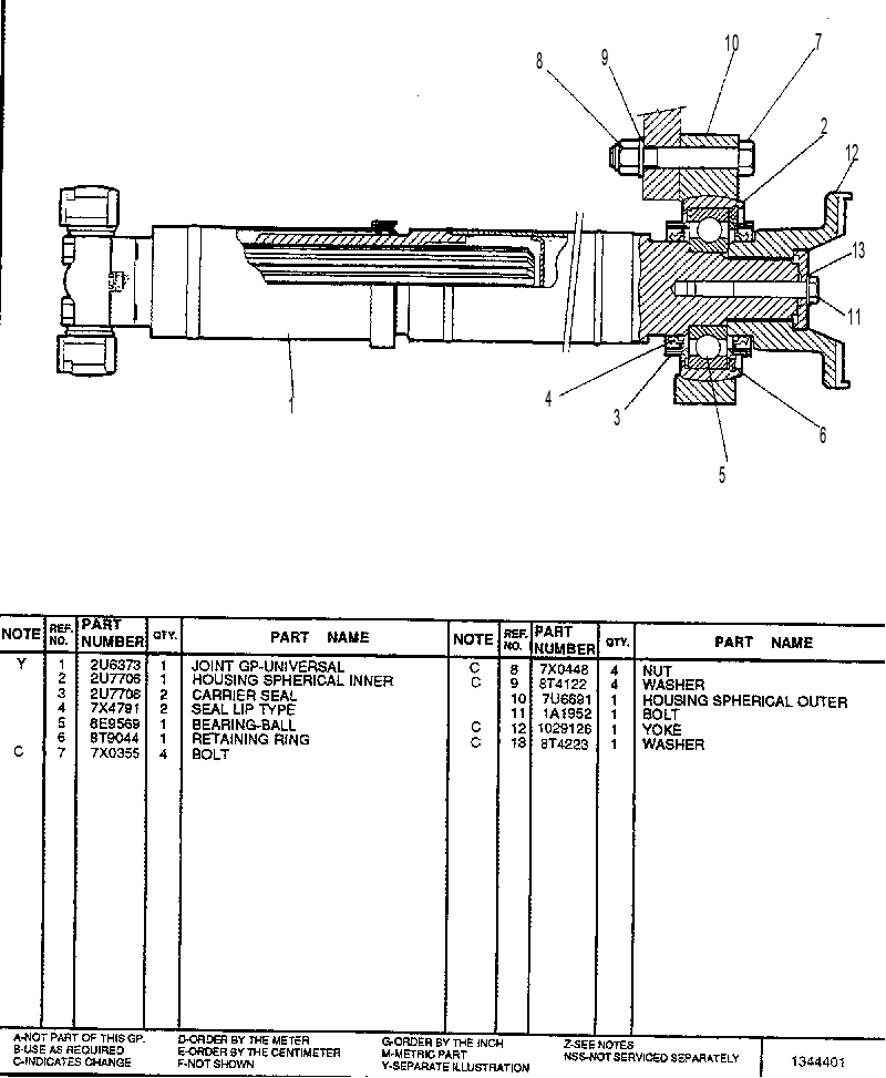 Вал приводной 2U8381 CAT