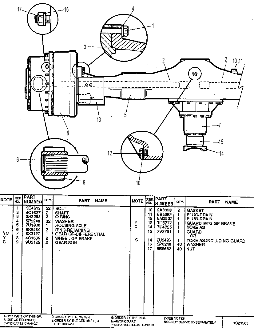 AXLE GP-DRIVE 7U3983 CAT