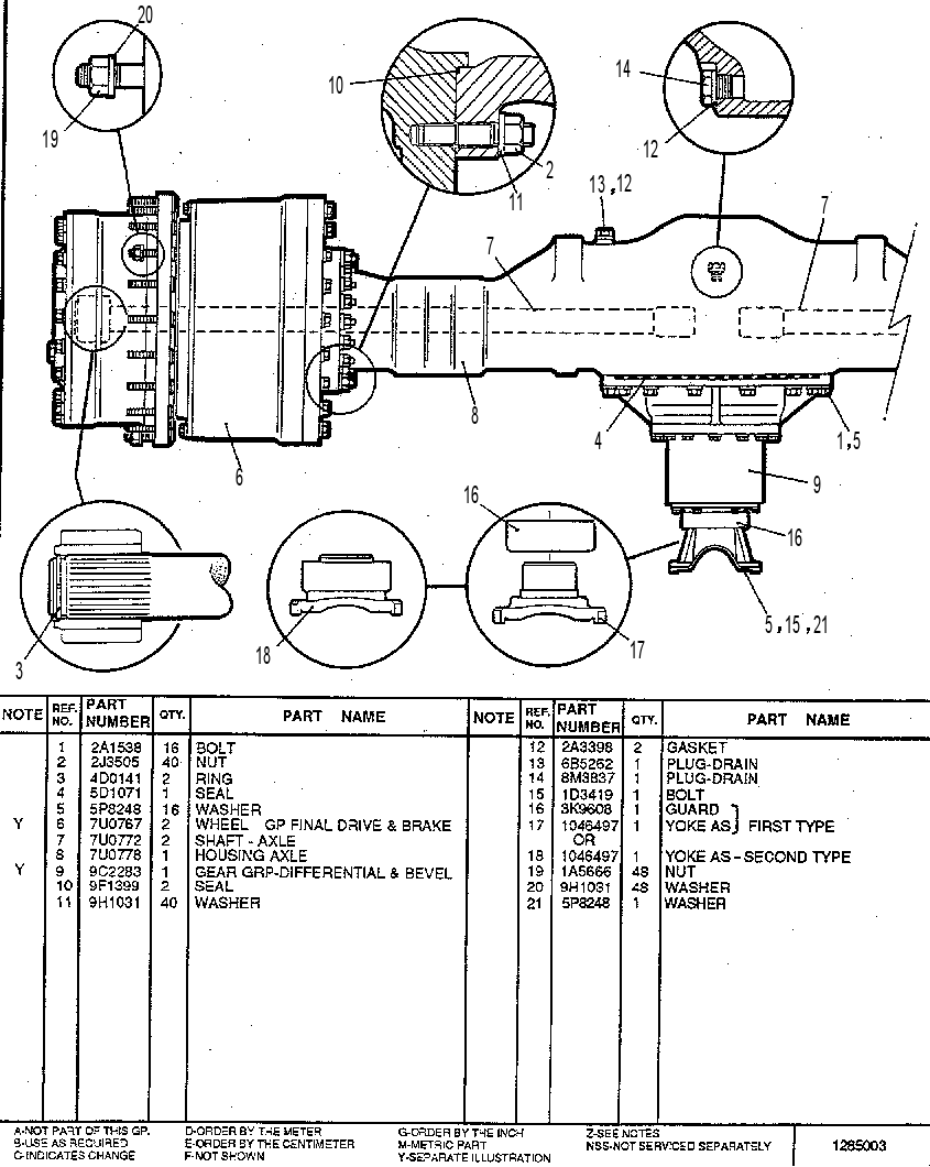 REAR AXLE GP 7U4744 CAT