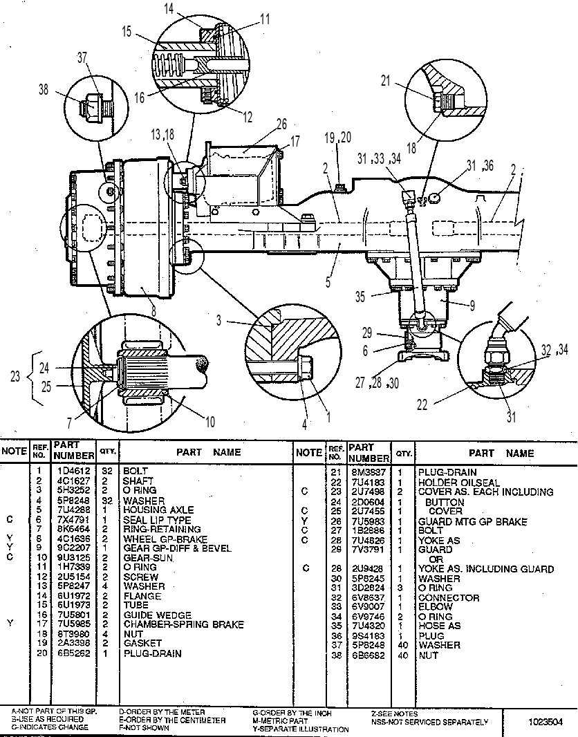 AXLE GP-DRIVE (REAR) 7U3985 CAT