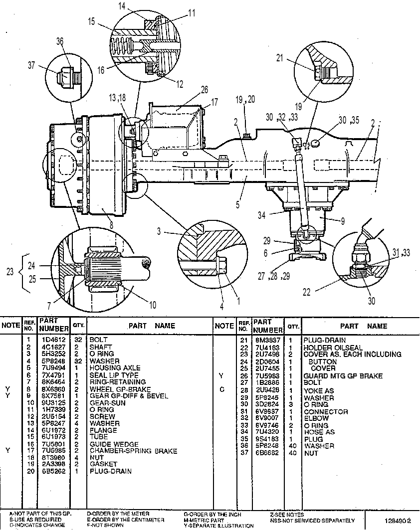 AXLE GP-DRIVE (REAR) 2U7518 CAT