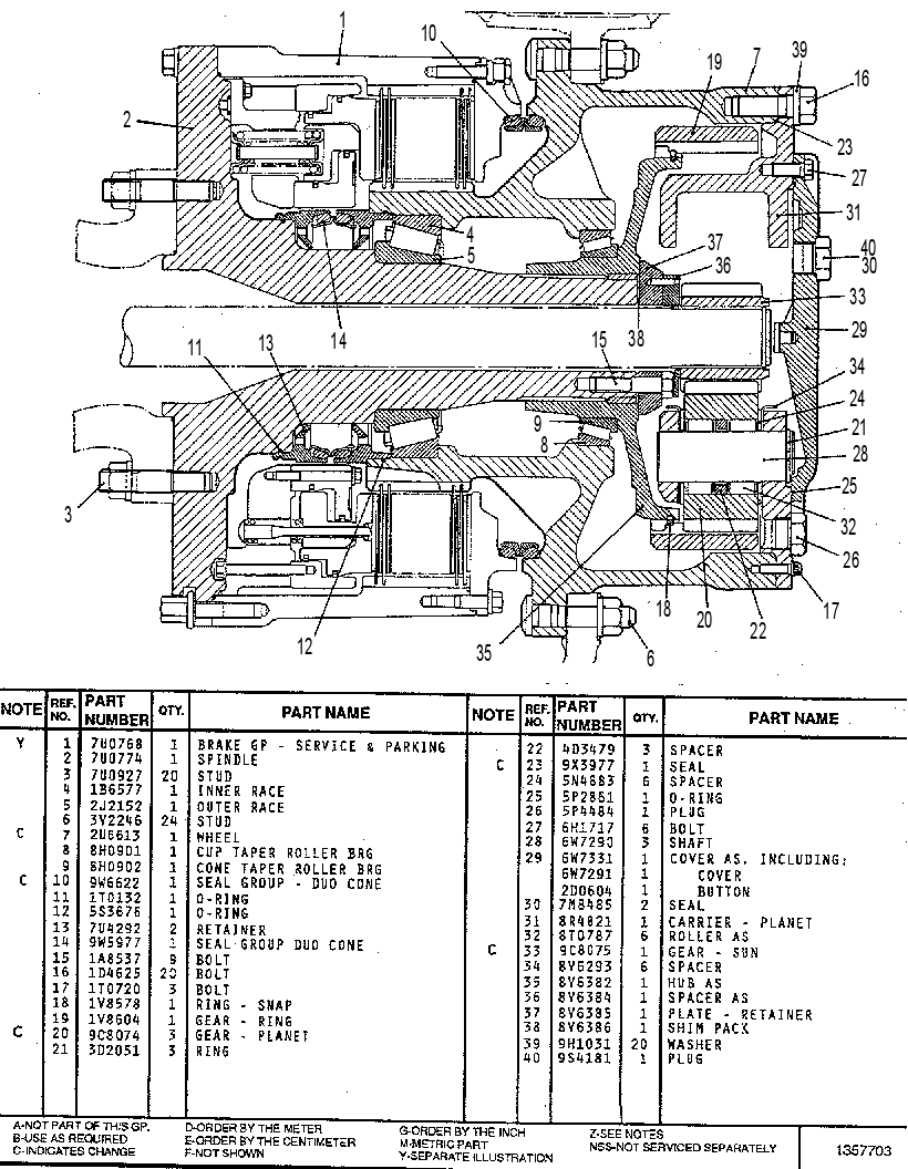 FINAL DRIVE AND WHEEL GP. 7U0767 CAT