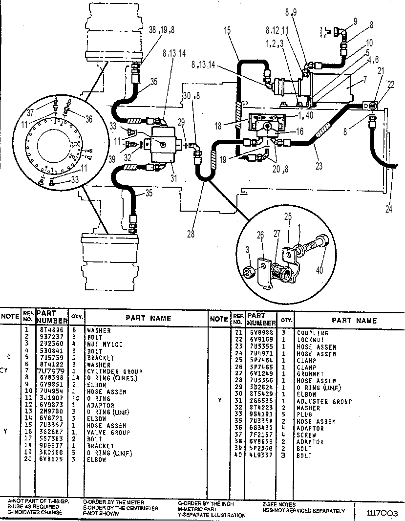LINES GROUP - SERVICE BRAKE (B) (REAR) 7U4763 CAT
