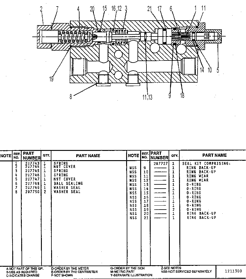 VALVE GP. 2U7619 CAT