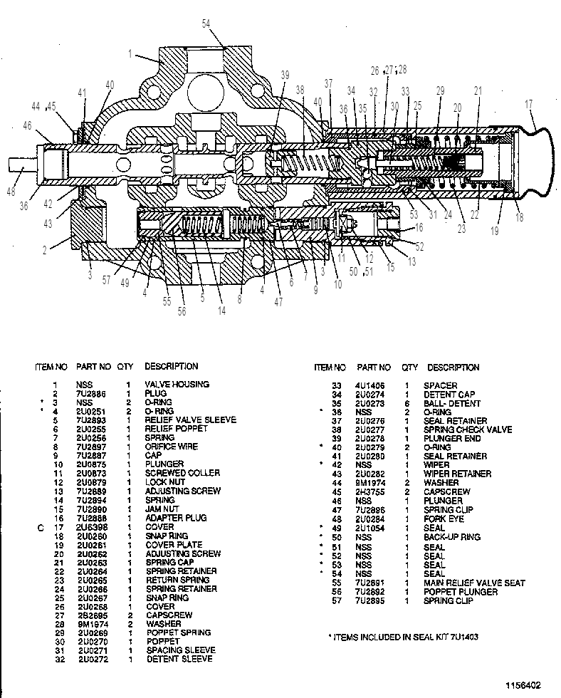 HOIST CONTROL VALVE 7U1154 CAT