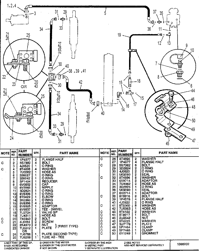 FRONT HYDRAULIC SUSPENSION LINES GROUP 7U2994 CAT
