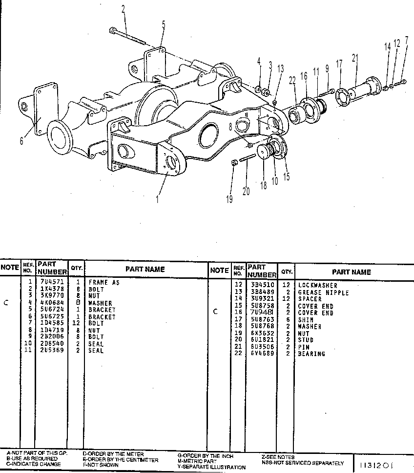 REAR SUSPENSION FRAME GP 7U4563 CAT